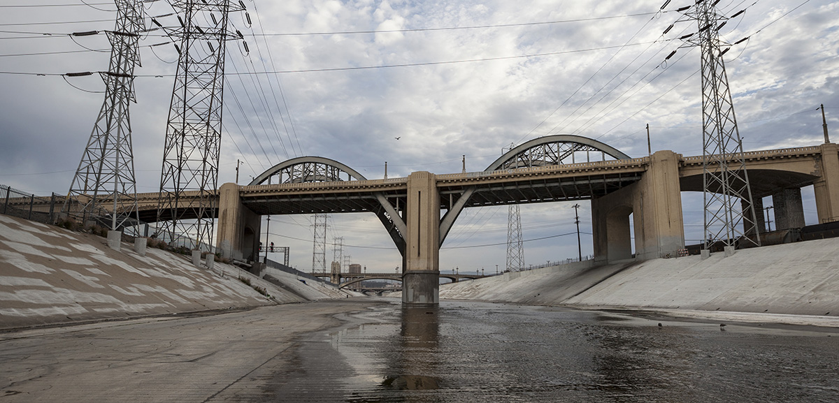 The Los Angeles River and 6th Street Bridge