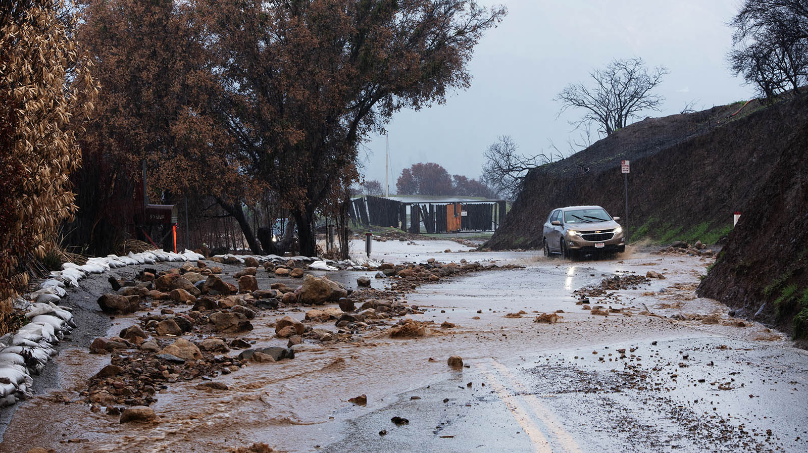 Mudslide over street