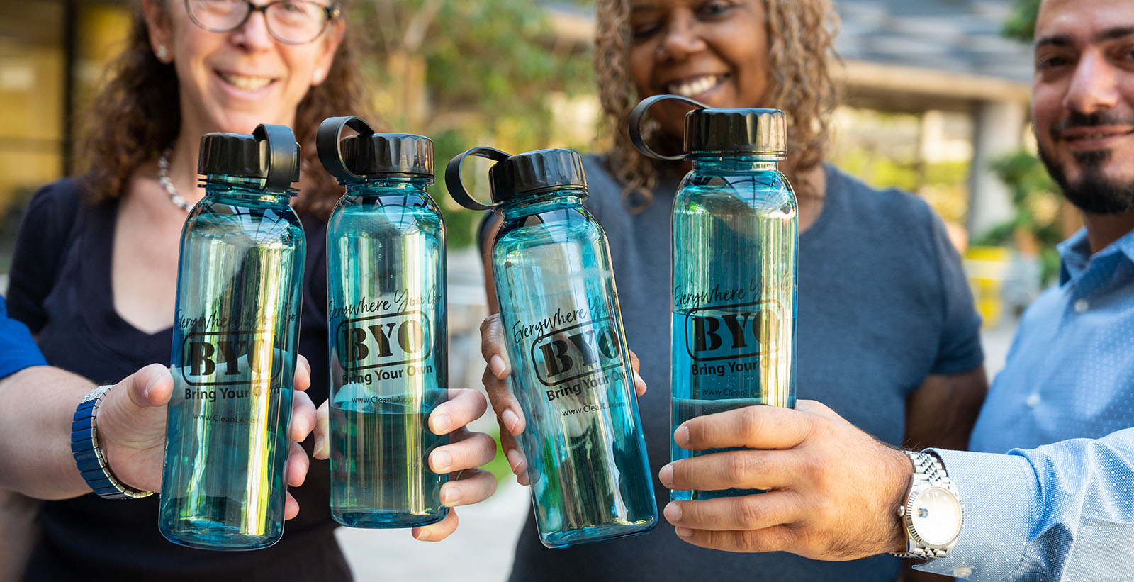 EPD Staff at Alhambra Headquarters using reusable BYO items.